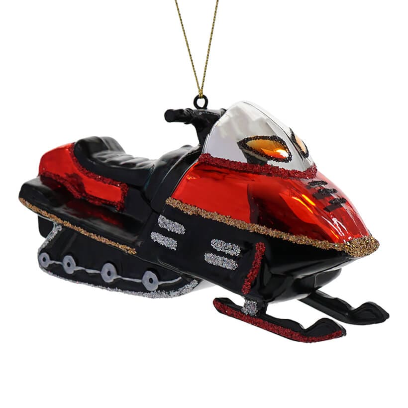 Noble Gems Glass Snowmobile Ornament