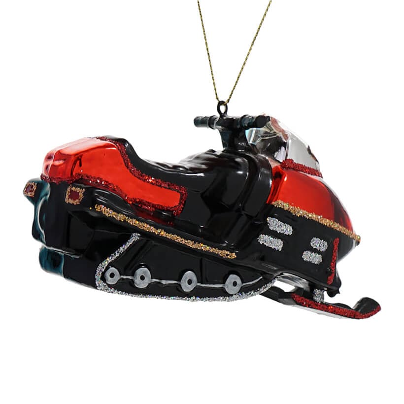 Noble Gems Glass Snowmobile Ornament