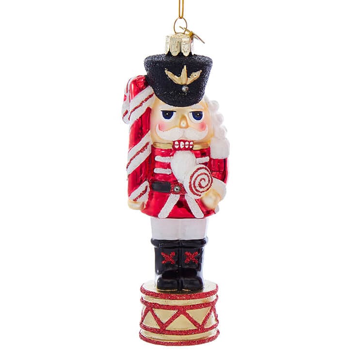 Nutcracker On Gold Drum Ornament