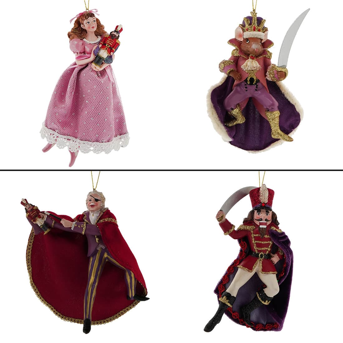 Nutcracker Suite Ornaments Set/4