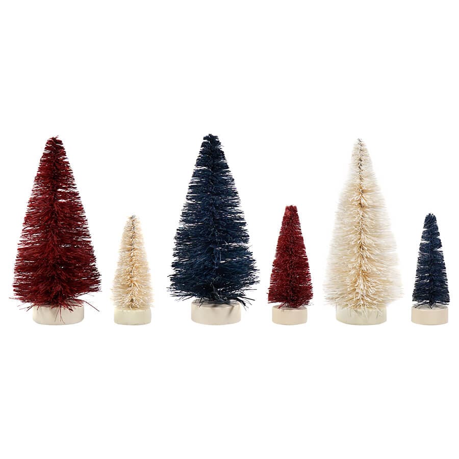 Old Glory Mini Bottle Brush Trees Set/6