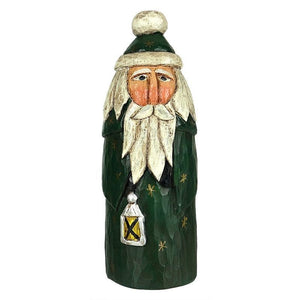 Olde World Green Santa With Lantern