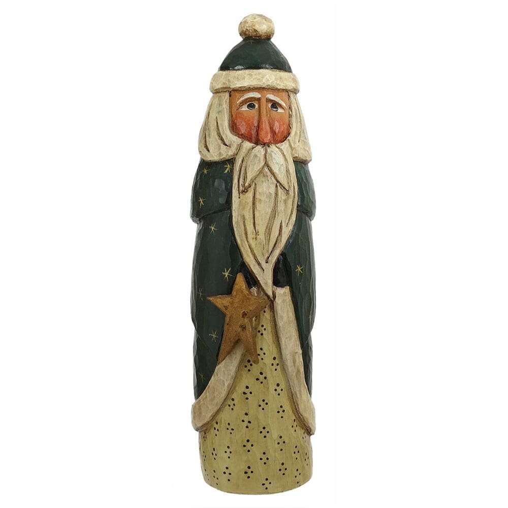 Olde World Green Santa With Star