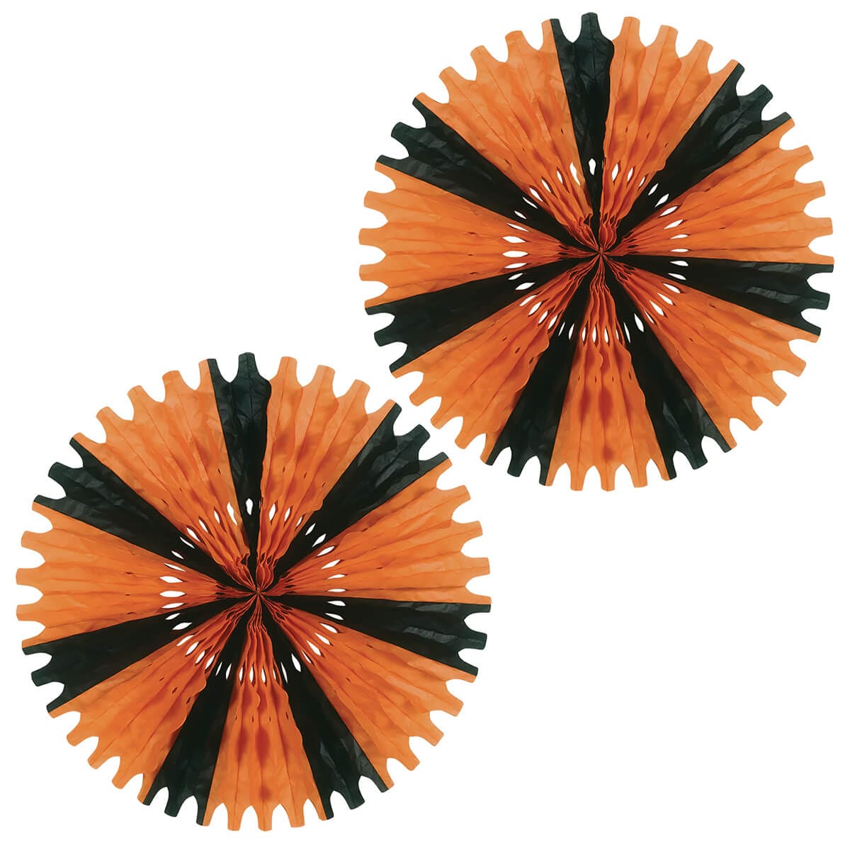 Orange & Black Tissue Fans Set/2