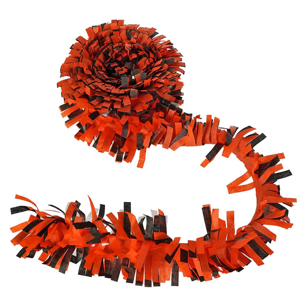 Orange & Black Tissue Festooning Garland