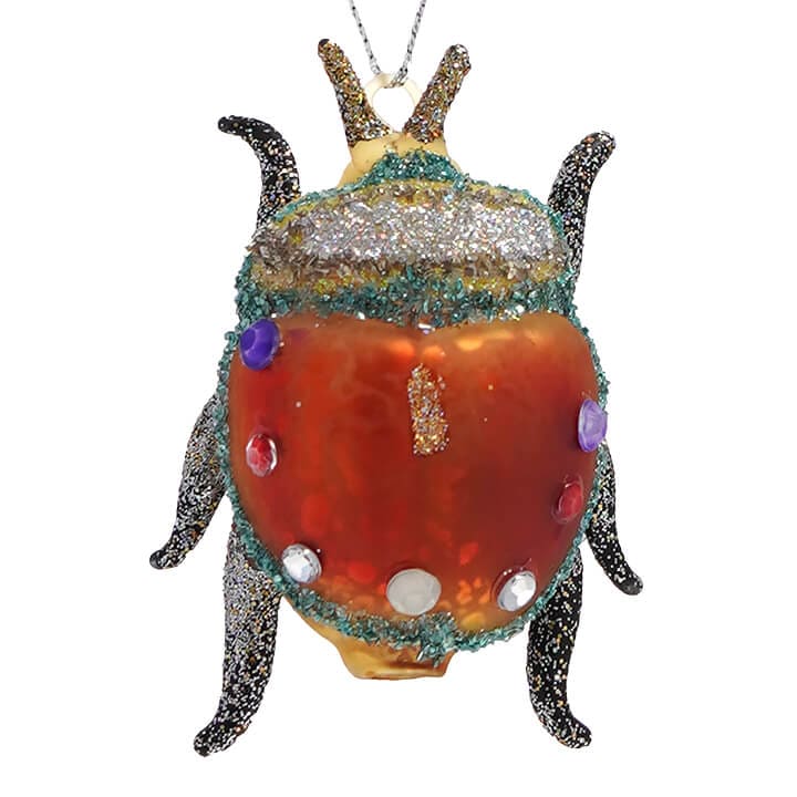 Orange & Blue Glitter Insect Ornament