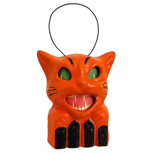 Orange Cat on Fence Bucket