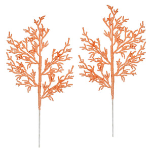 Orange Coral Spray Pick Set/2