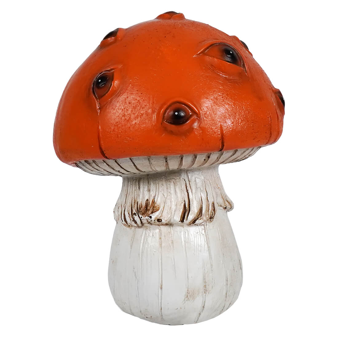 Orange mushroom with creepy eyes perfect for spooky decor or Halloween vibes