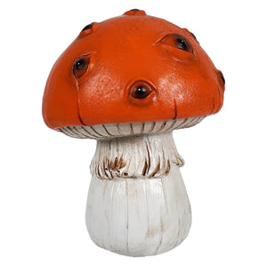Orange mushroom with creepy eyes perfect for spooky decor or Halloween vibes