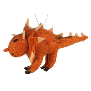 Orange Felt Dinosaur Ornament