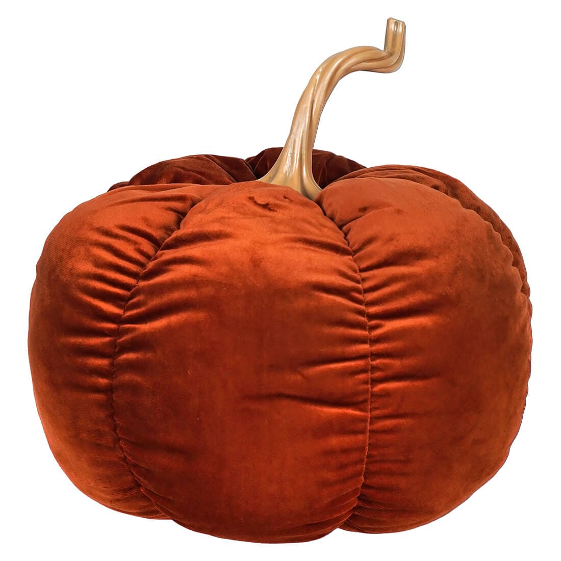 Orange Long-Stemmed Fabric Pumpkin - Halloween