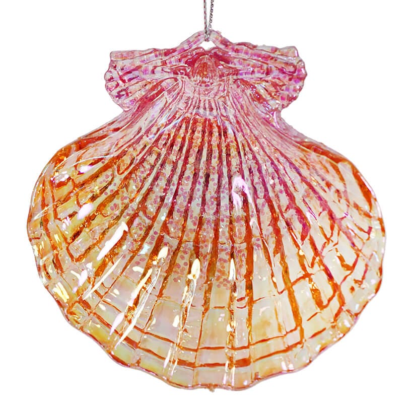 Orange & Pink Sparkle Scallop Shell Ornament by Gallerie II – Traditions