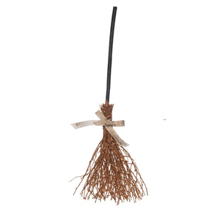 Orange Witch Broom Decor - Halloween