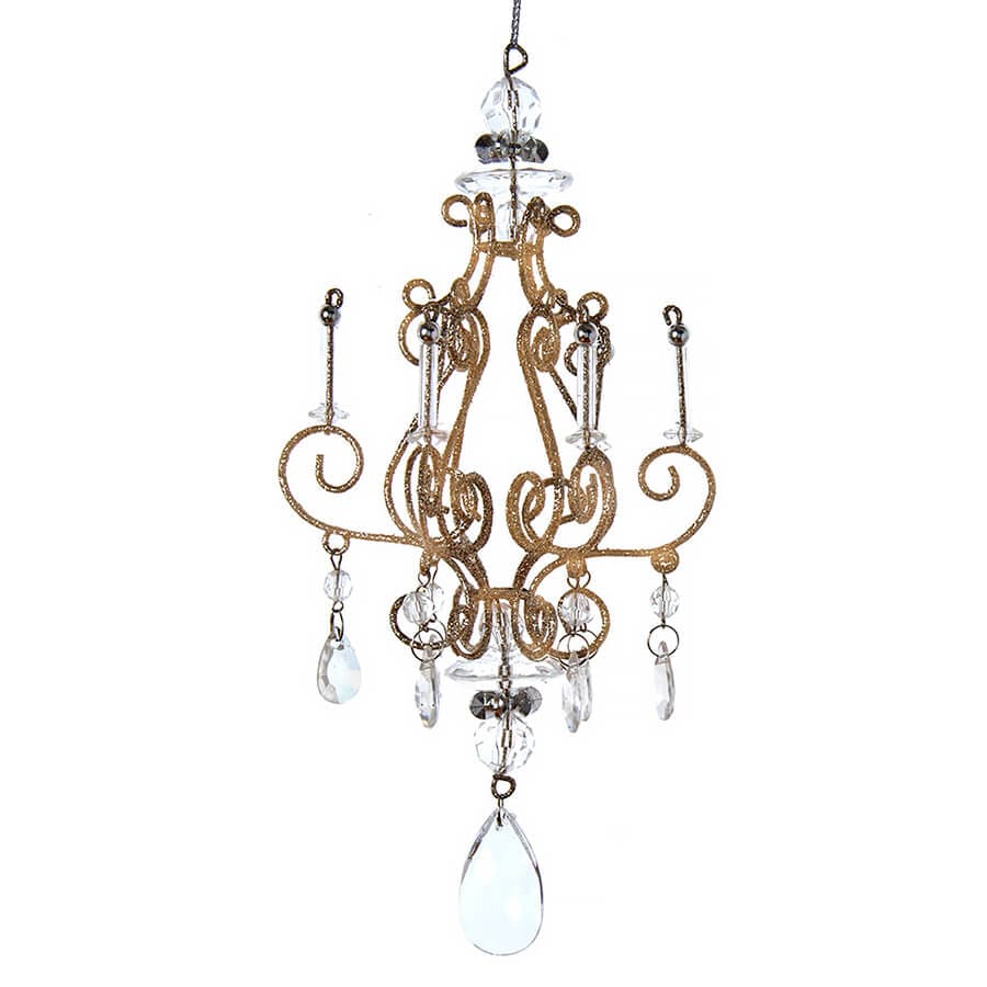 Ornate Light Gold Chandelier Ornament