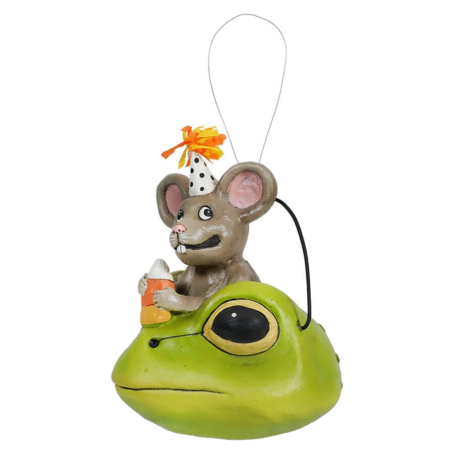 Party Mouse In Frog Ornament