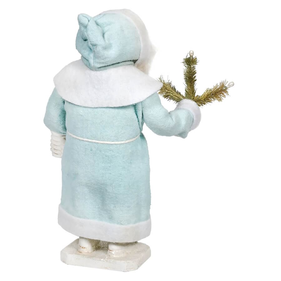 Pastel Blue Santa With Basket