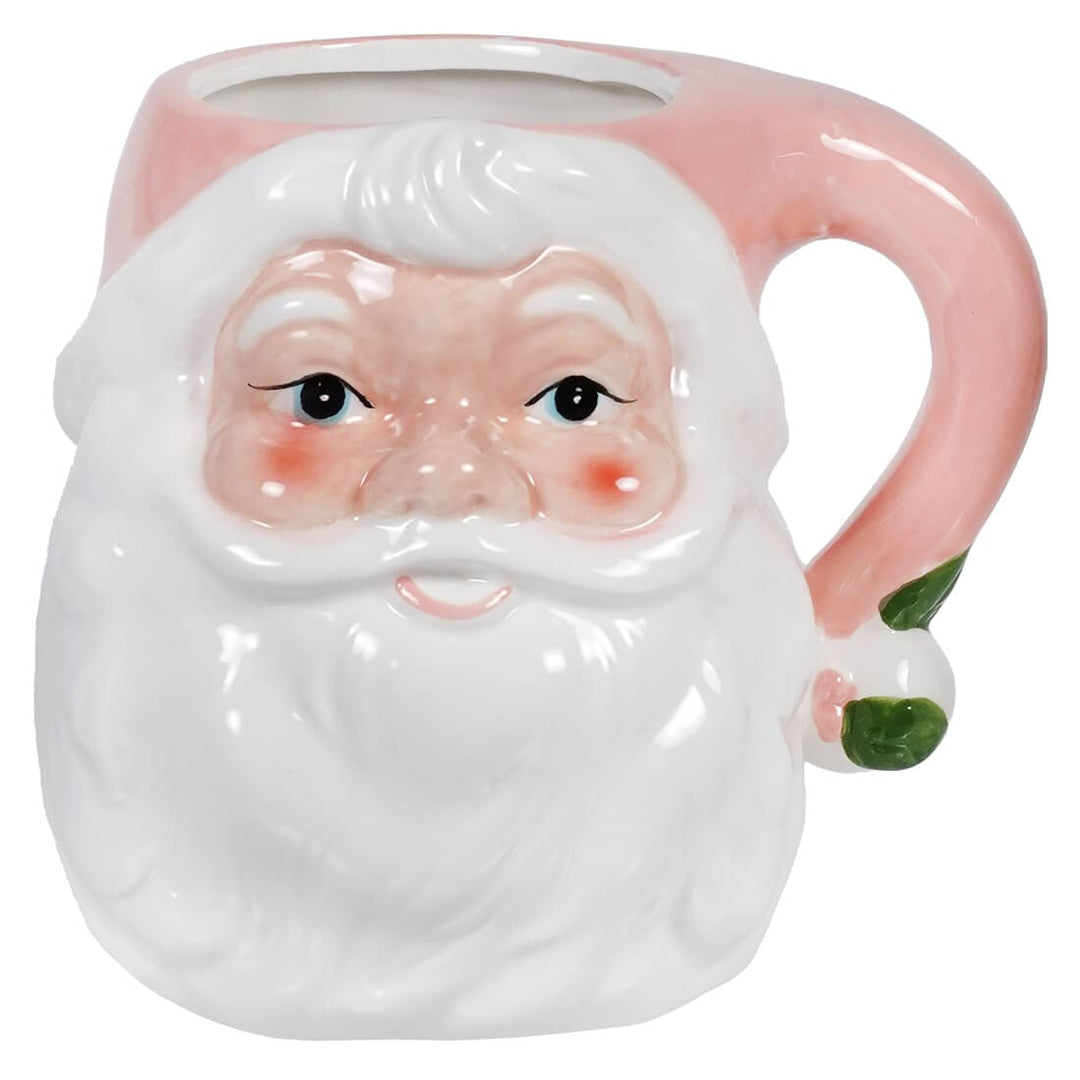 Pastel Pink Retro Santa Mug by Transpac – Traditions