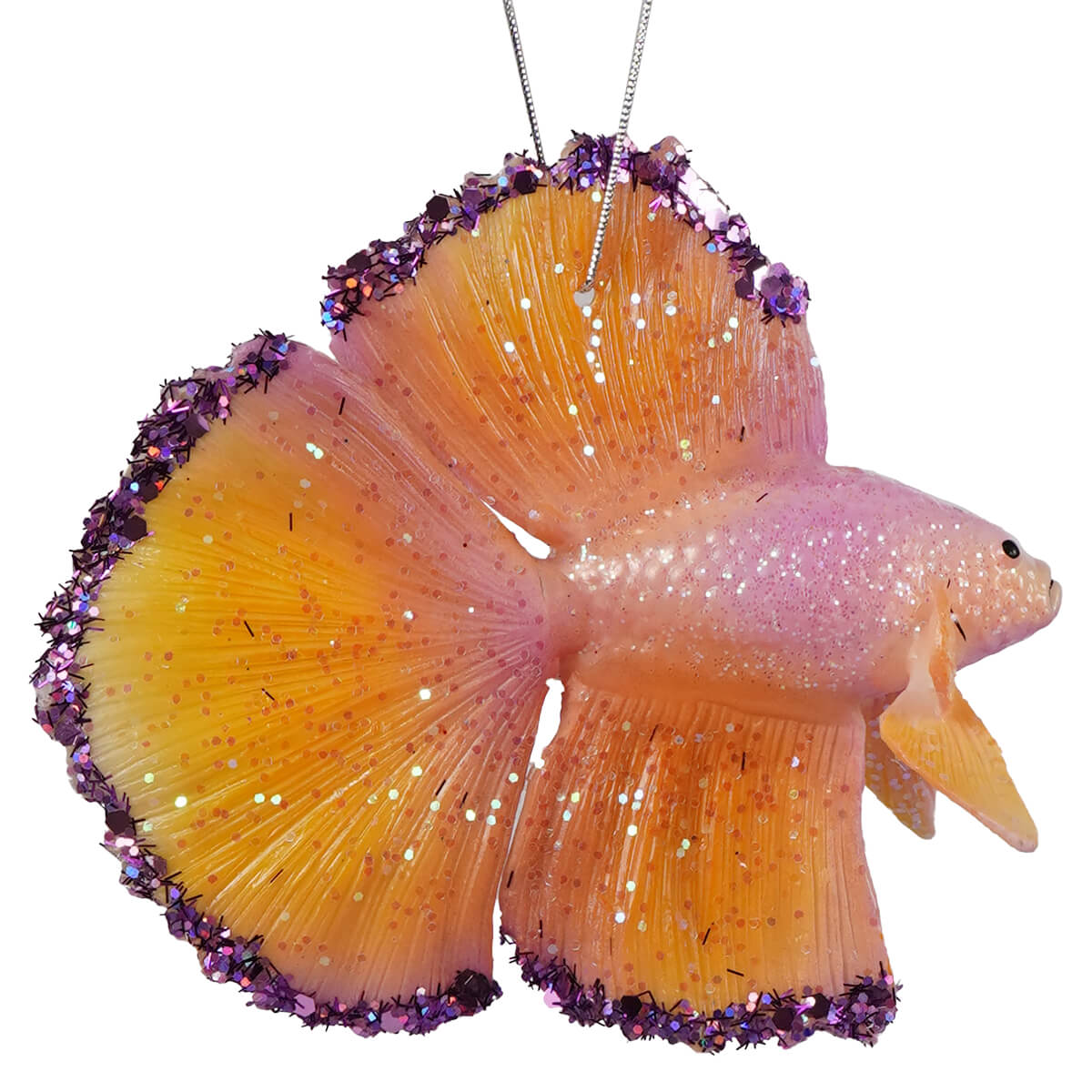 Pastel Yellow & Pink Beta Fish With Purple Accents Ornament by Cody Foster – Traditions
