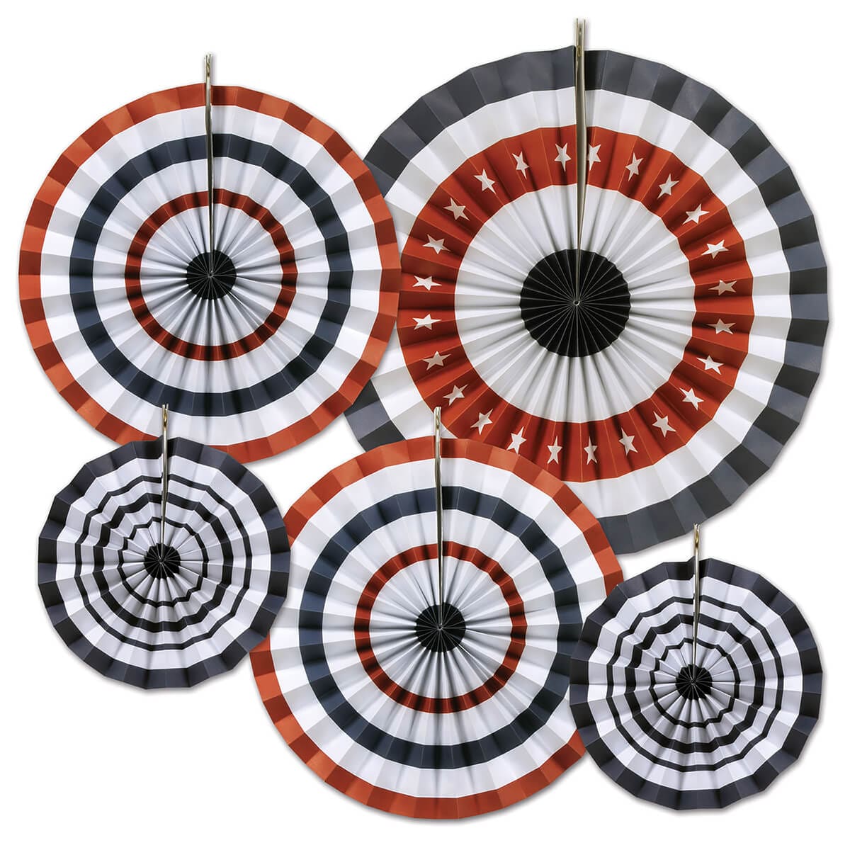 Patriotic Accordion Paper Fans Set/5