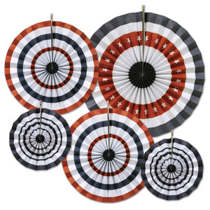 Patriotic Accordion Paper Fans Set/5