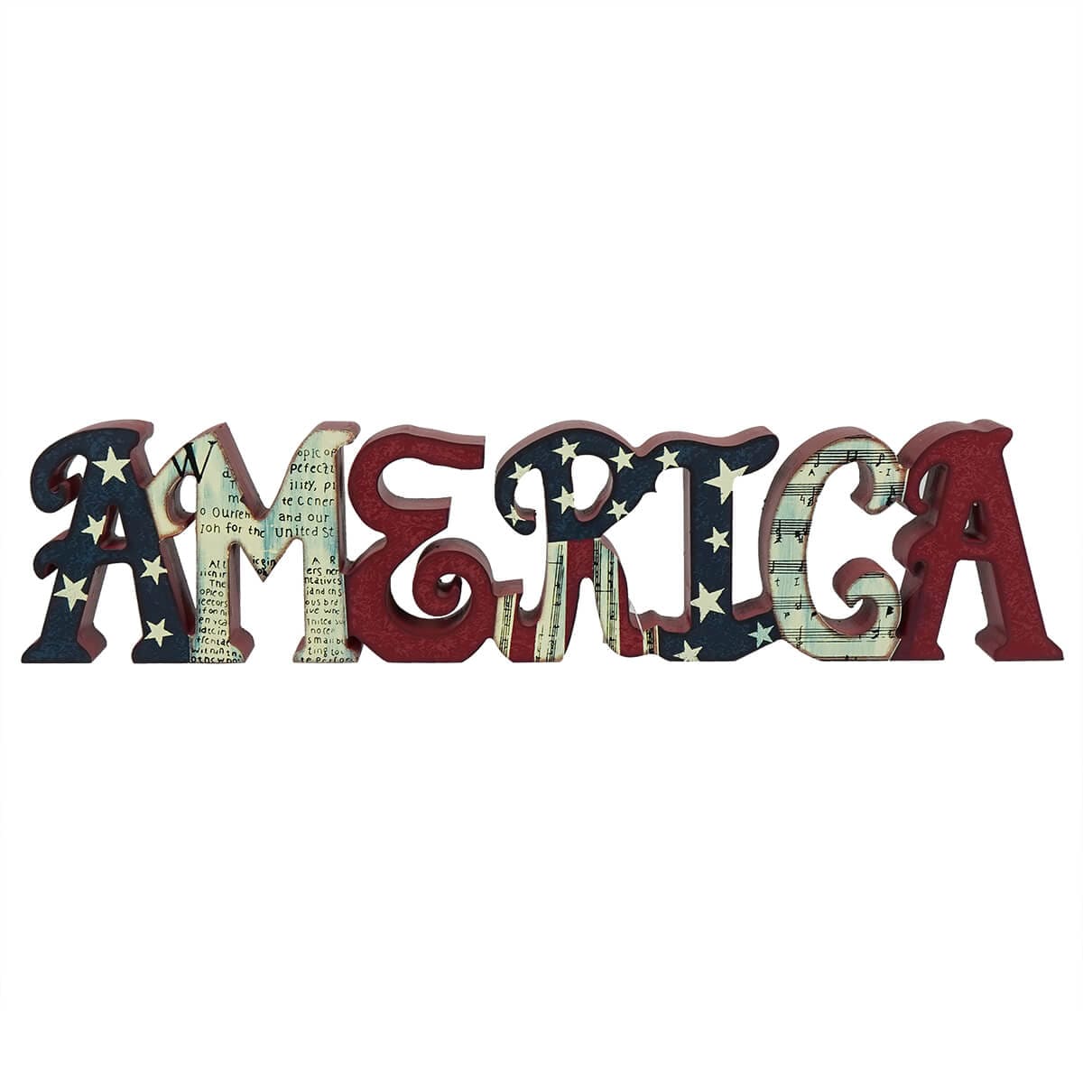 Patriotic America Block Sign