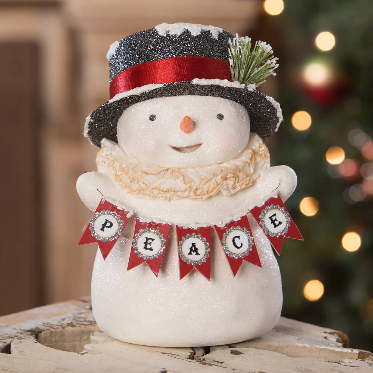 Peace Snowman With Top Hat - Christmas