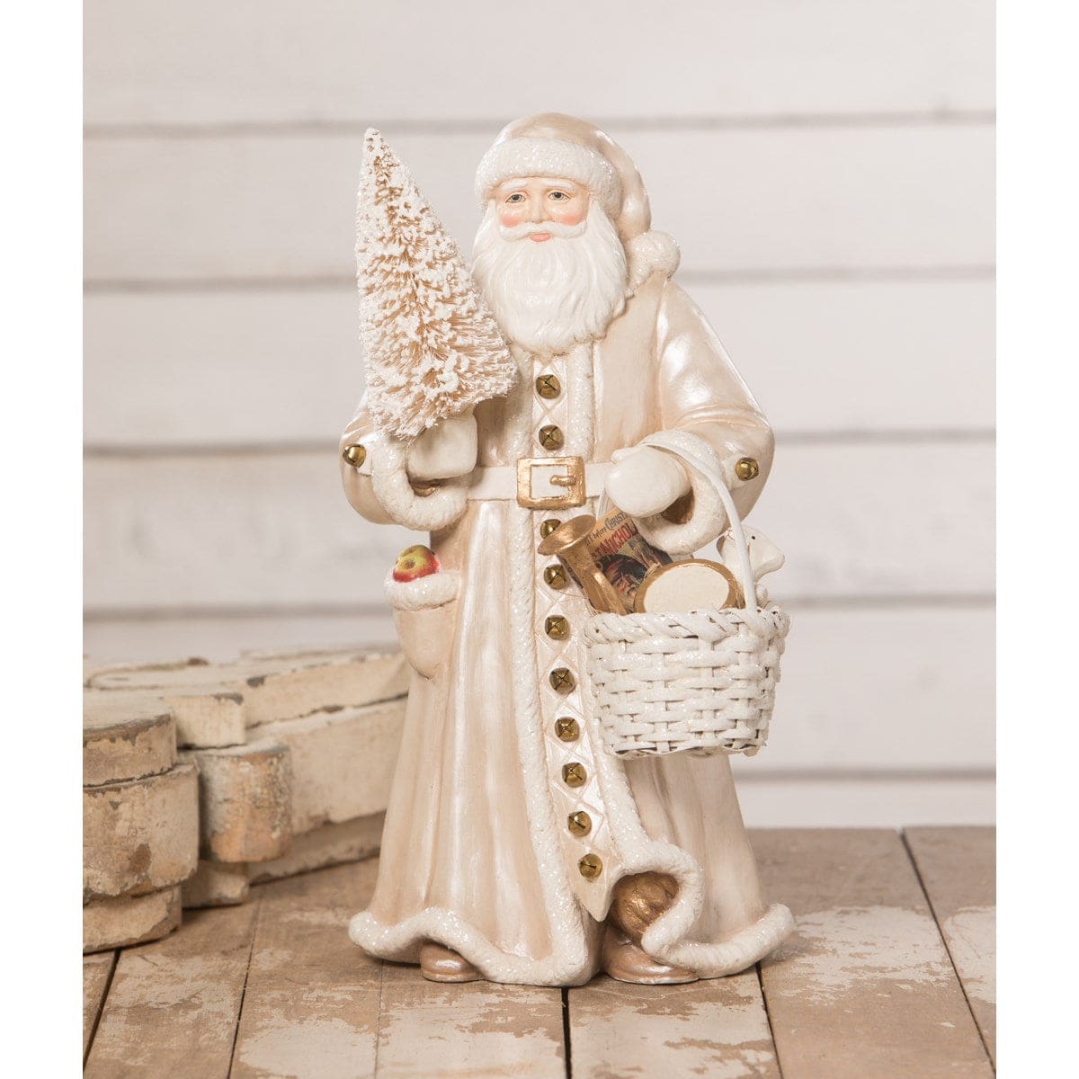 Peaceful Winter Santa with Basket