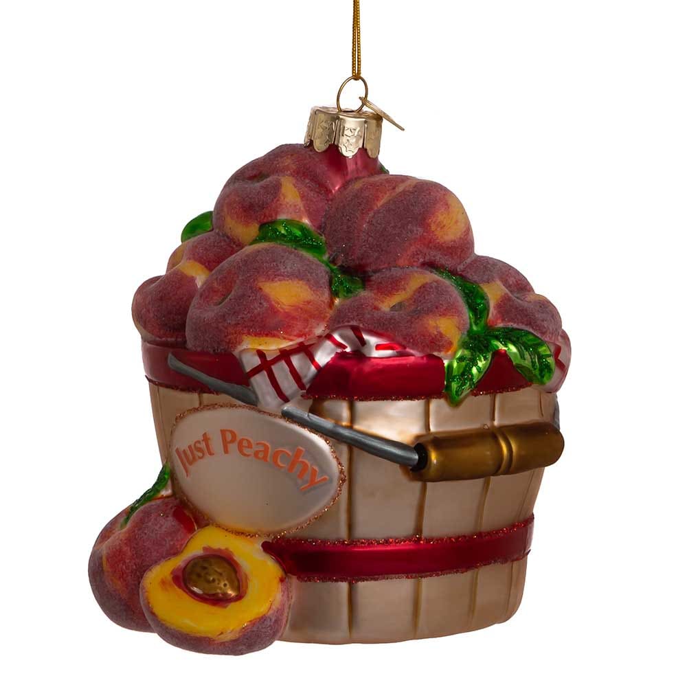 Peaches In Basket Ornament