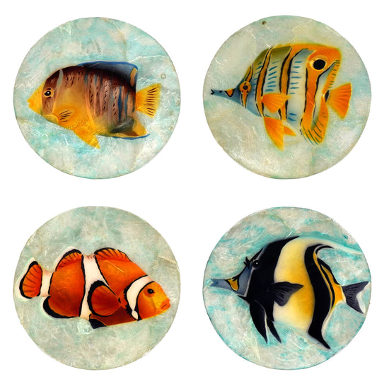 Pearlized Capiz Fish Coasters Set/4 by Gallerie II – Traditions