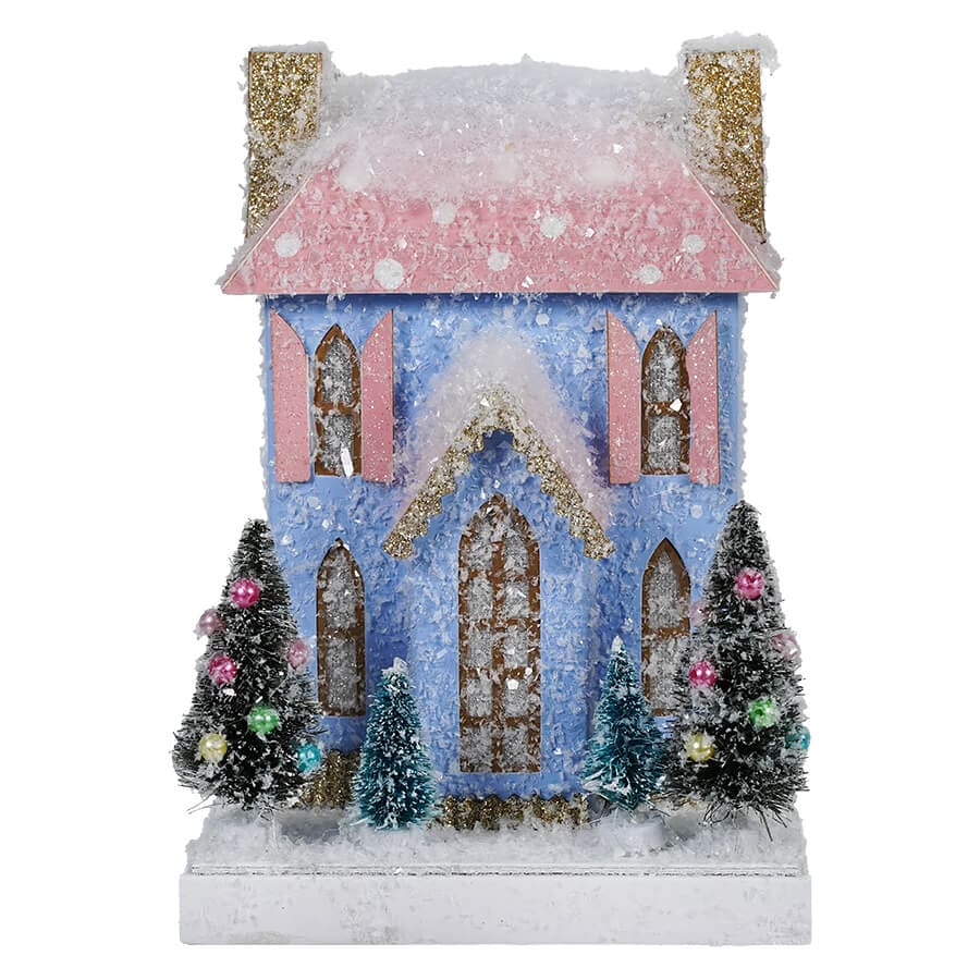 Petite Blue & Pink House - Christmas