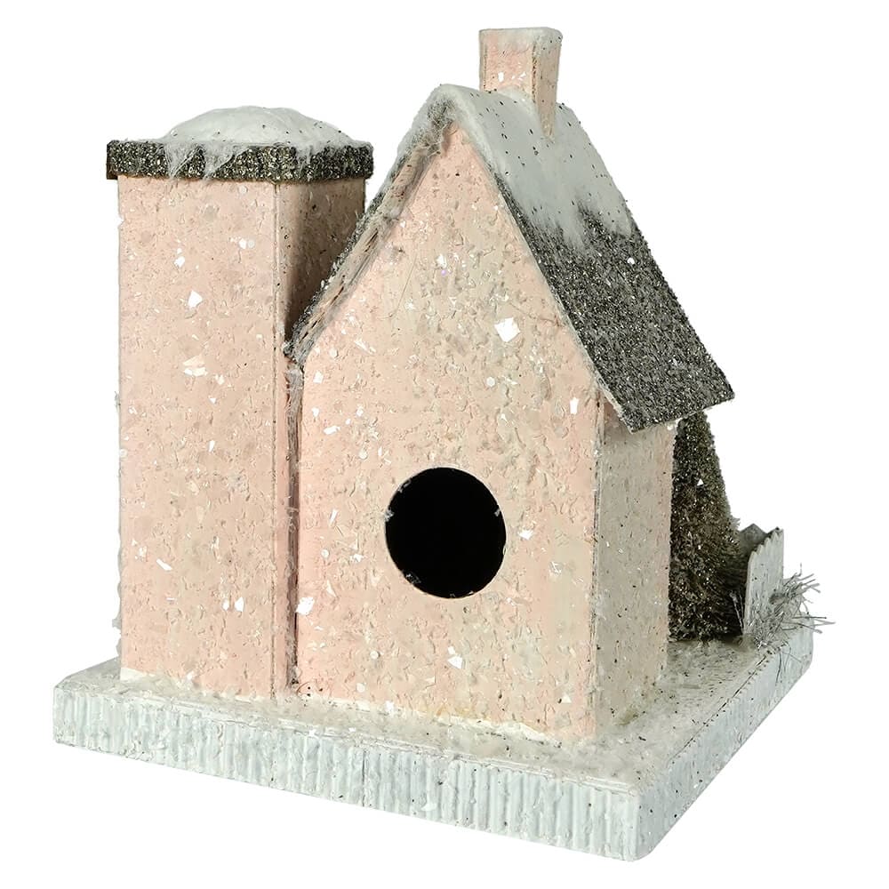 Petite Pink Village House with Deer