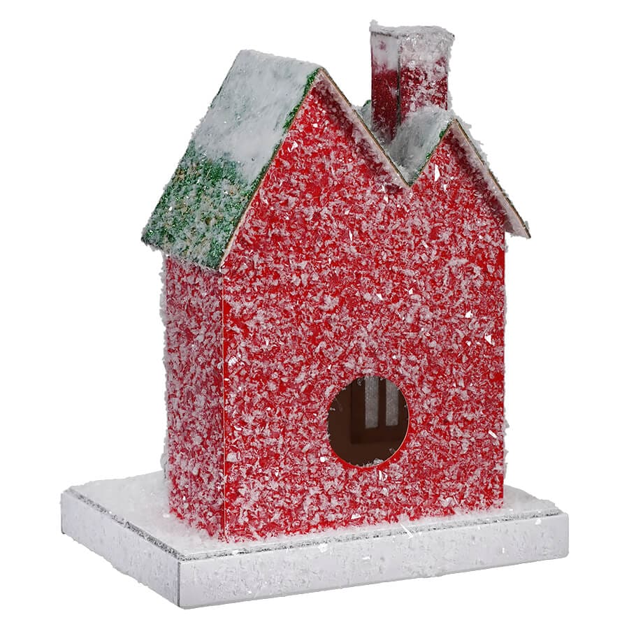 Petite Red House With Santa - Christmas