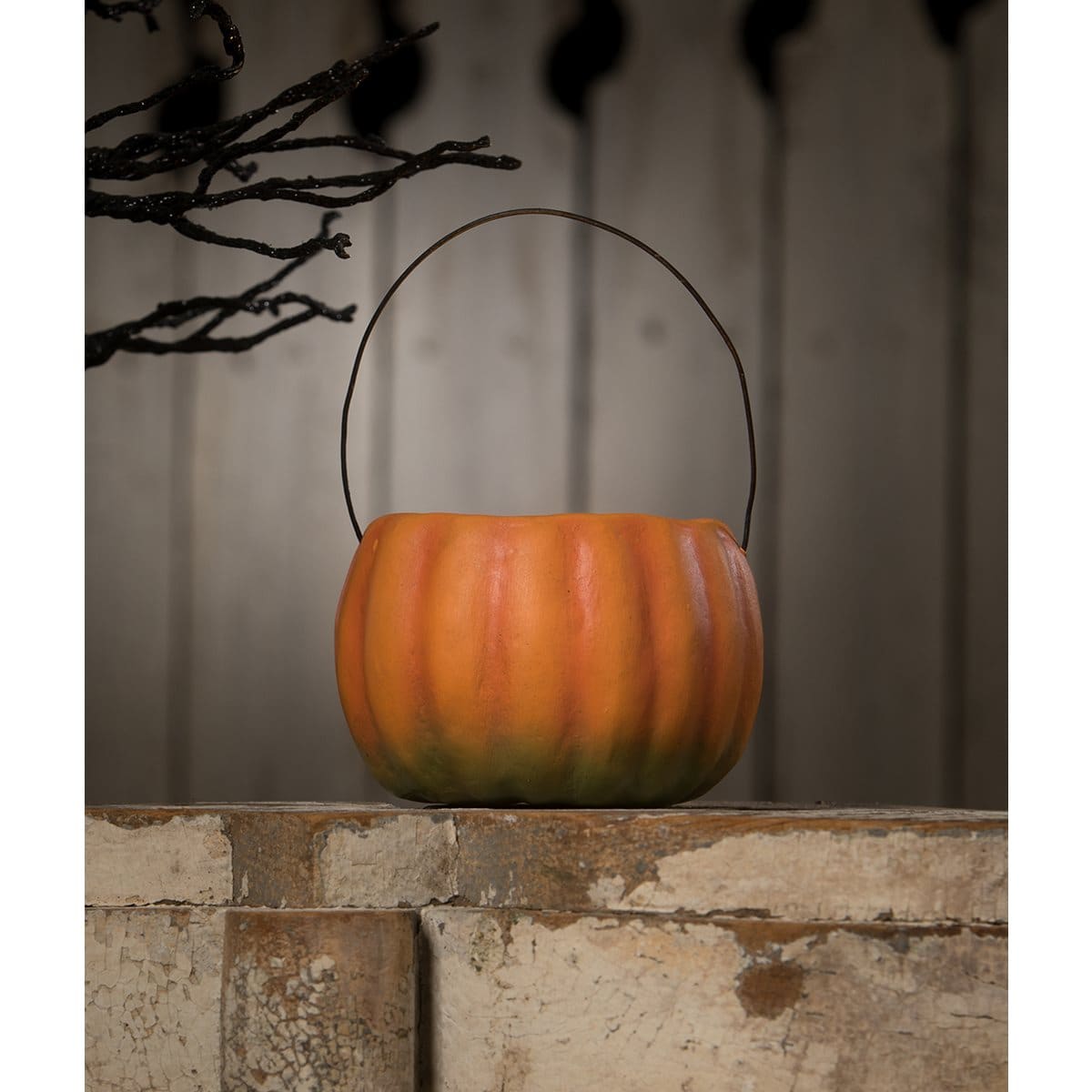 Petite Surprised Candy Corn Pumpkin Bucket