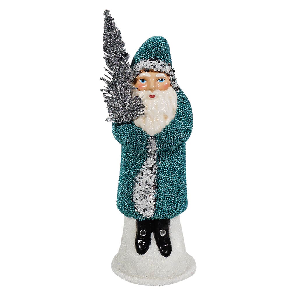 Petrol Blue Beaded German Santa