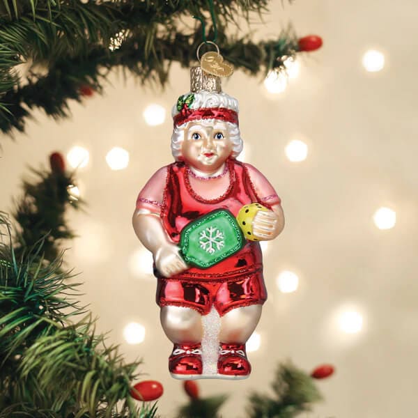 Pickleball Mrs. Claus Ornament - Ornaments