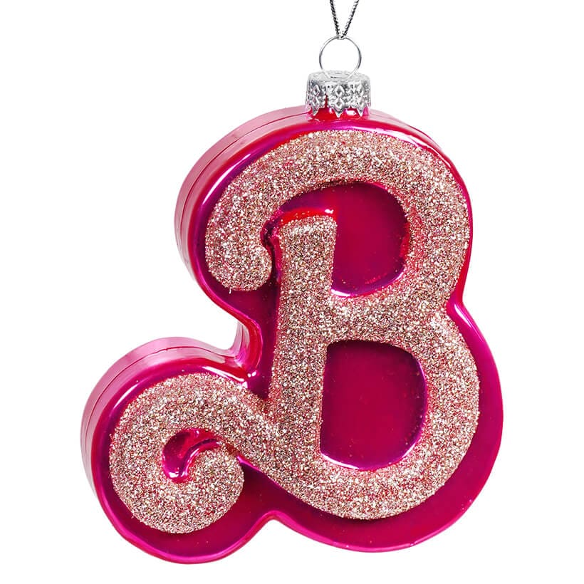 Pink B Ornament - Ornaments