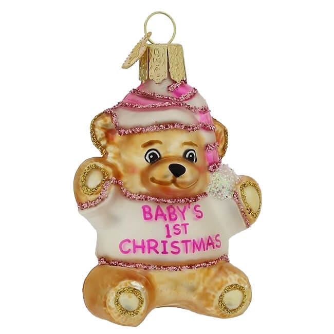 Pink Baby's First Christmas Ornament