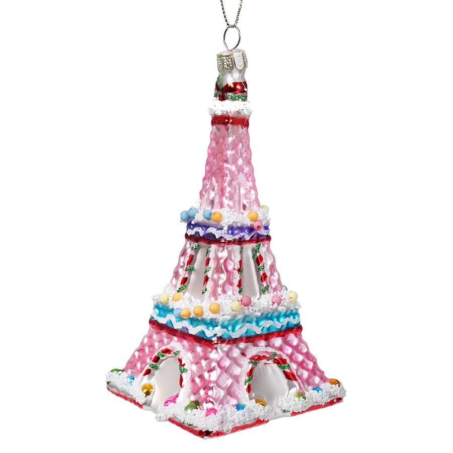 Pink Eiffel Tower Glass Ornament - Ornaments