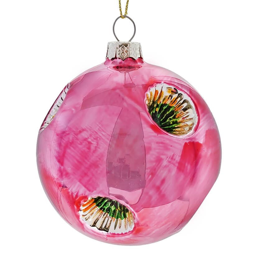 Pink Glass Reflector Ball Ornament - Ornaments