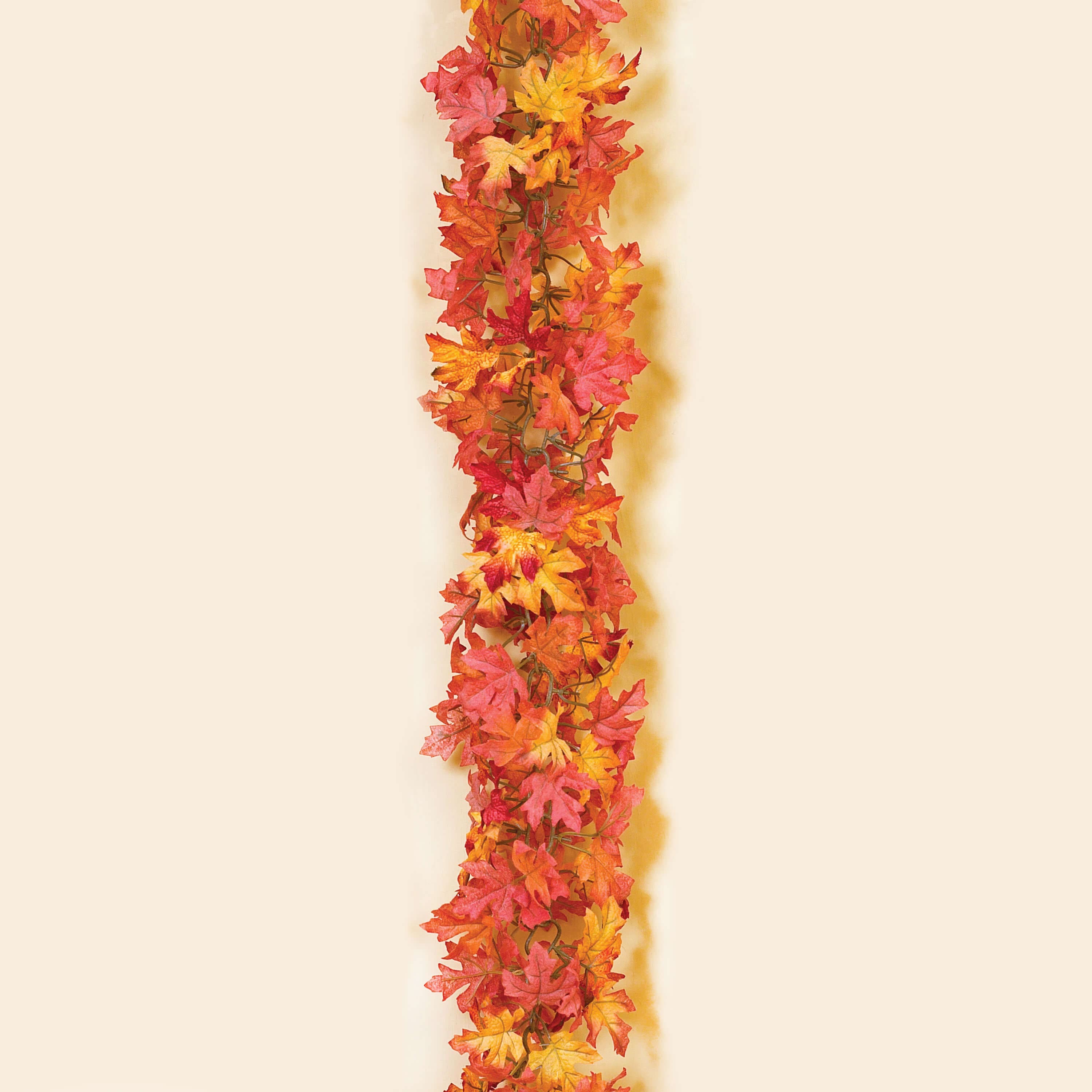 Pink Orange & Red Maple Leaf Chain Harvest Garland - Thanksgiving