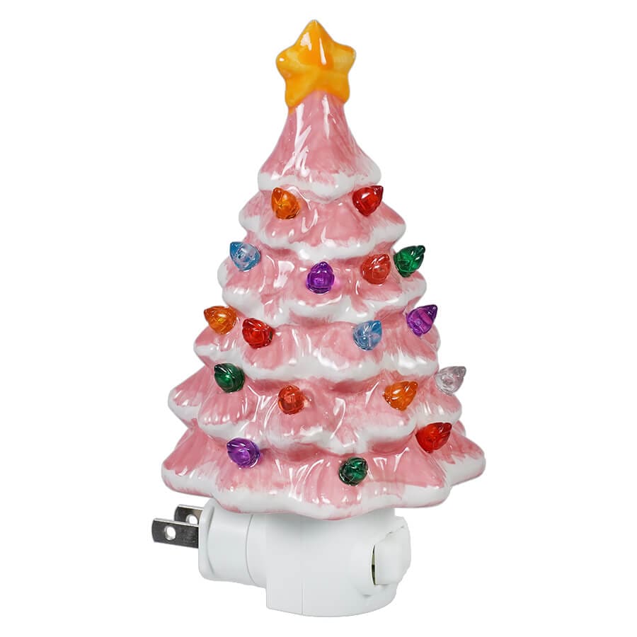 Pink Pastel Christmas Tree Night Light - Christmas