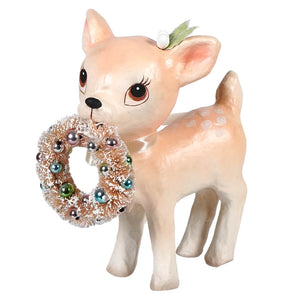 Pink Reindeer With Wreath - Christmas