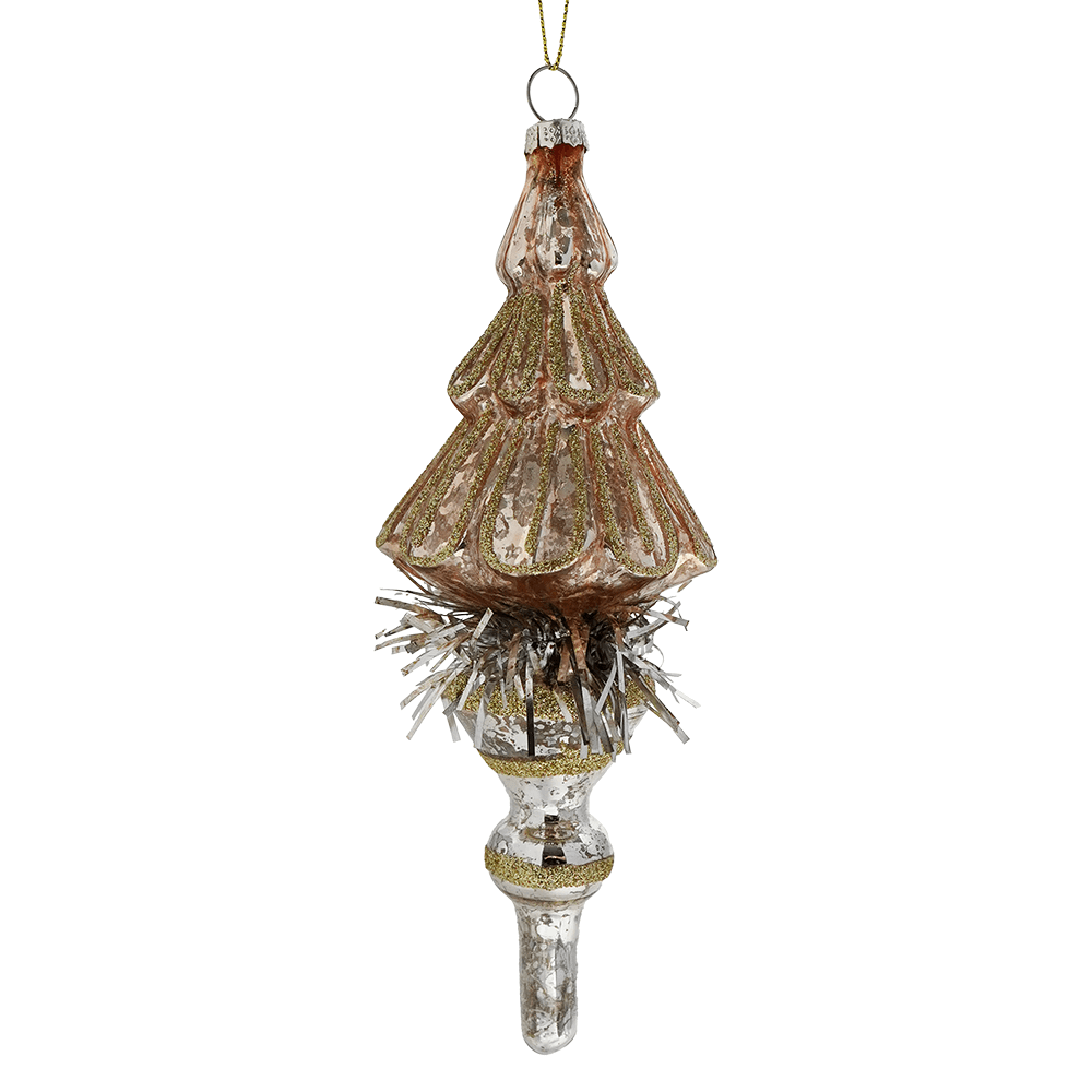 Pink and silver mercury glass cardinal round ornament with gold accents perfect for silver and gold themed ornaments