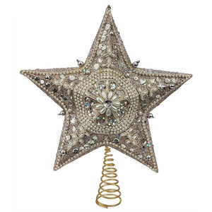 Platinum Beaded Star Tree Topper