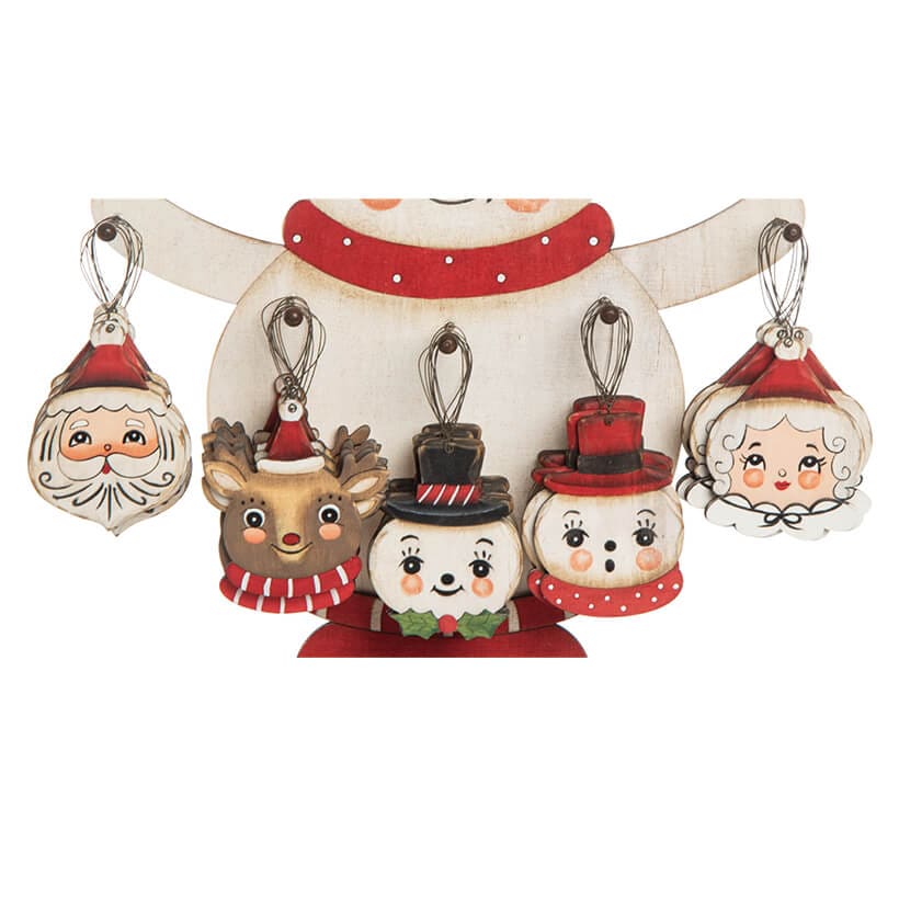 Plywood Christmas Character Ornaments Set/5