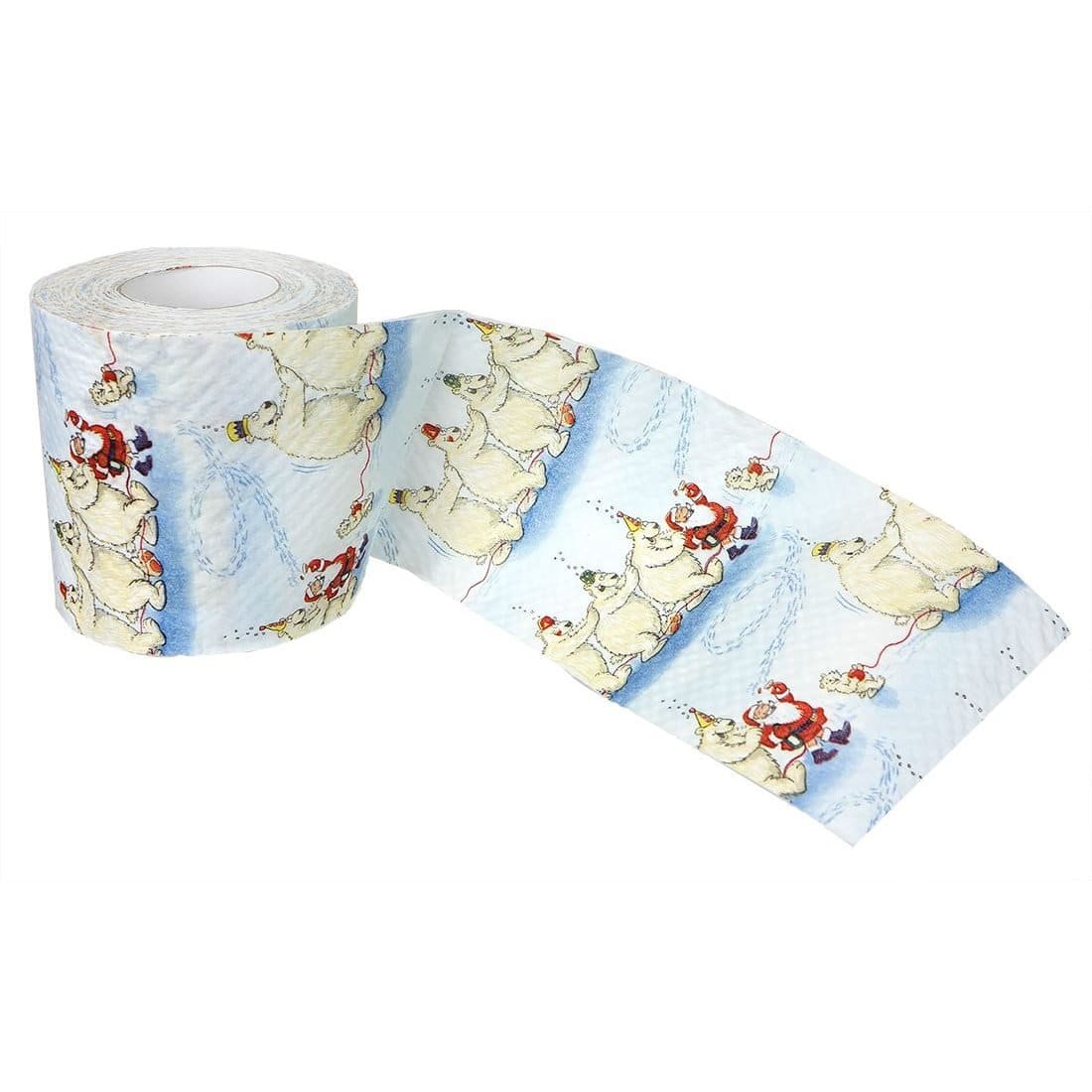 Polar Bears with Santa Designer Toilet Paper