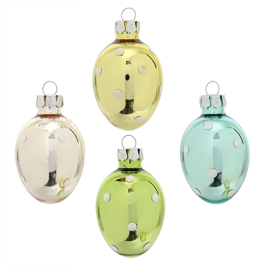 Polka Dot Pastel Egg Ornaments Set/4