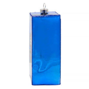 A vibrant blue rectangular glass pop-tarts™ official licensed ornament with silver cap perfect for food & drink ornaments collection