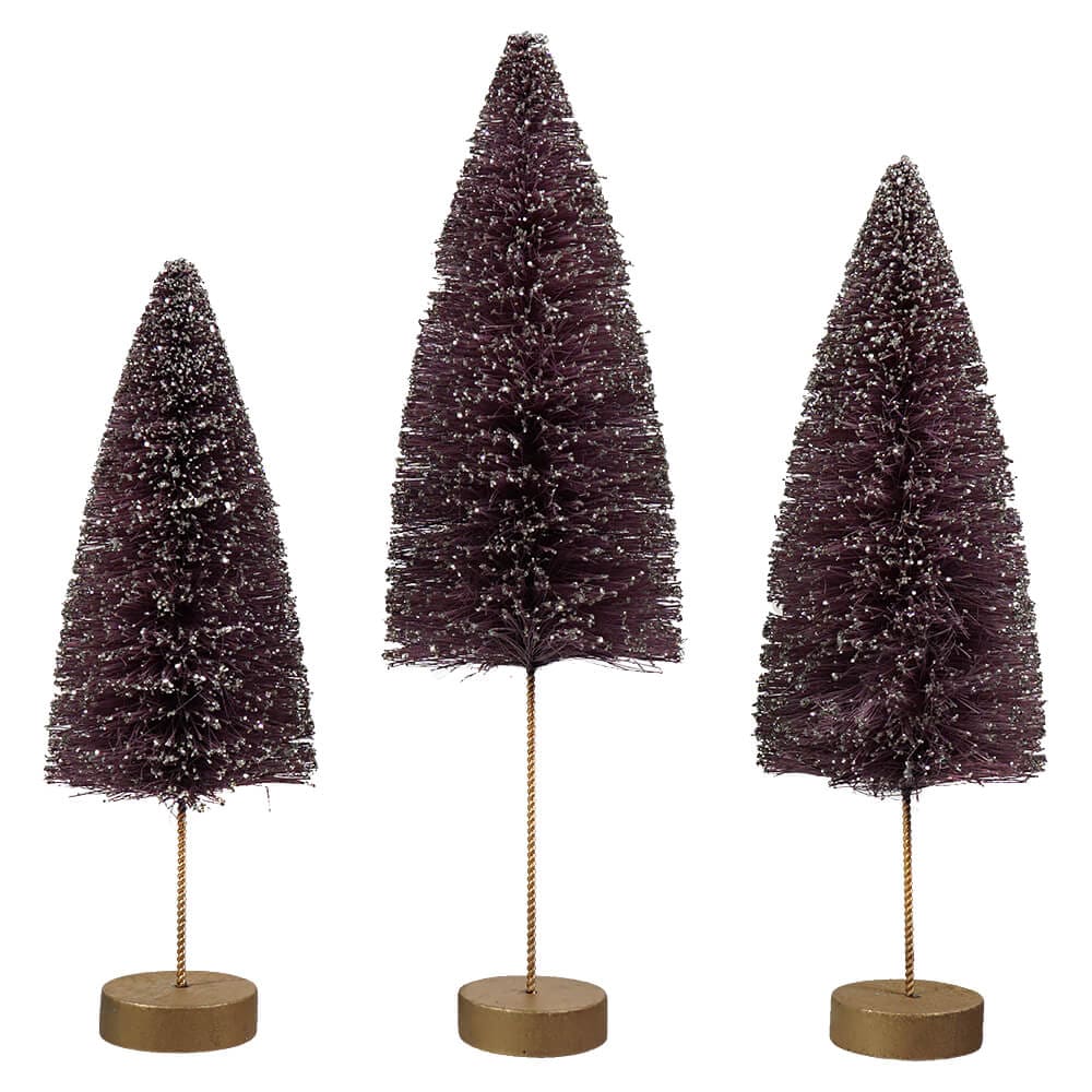 Poppin' Purple Halloween Bottle Brush Trees Set/3